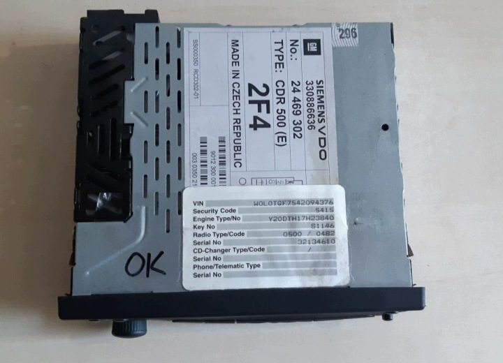 МАГНИТОЛА OPEL CD VDO CDR 500 ASTRA CORSA VECTRA ZAFIRA OMEGA SINTRA FRONTERA, фото 8