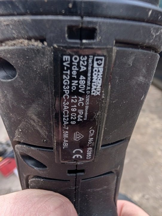 Кабель для зарядки тип 2 Pheonix 32A 480V (7.5 Metra), фото 4