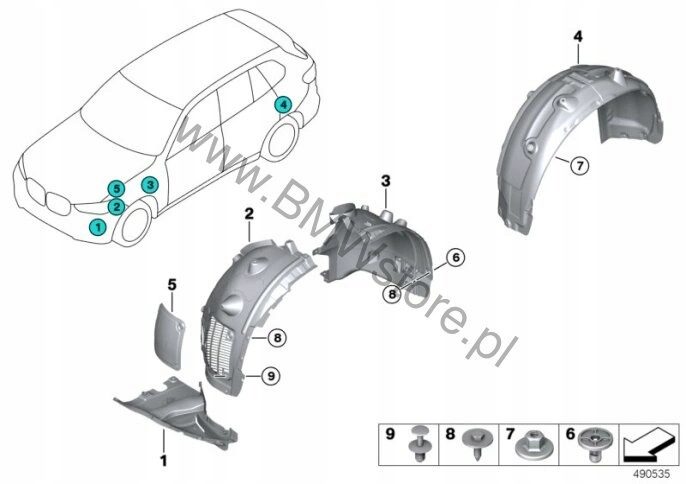 Защита ниши колеса, нижняя левая BMW X 6 G06 51757453927 51718092242, фото 6