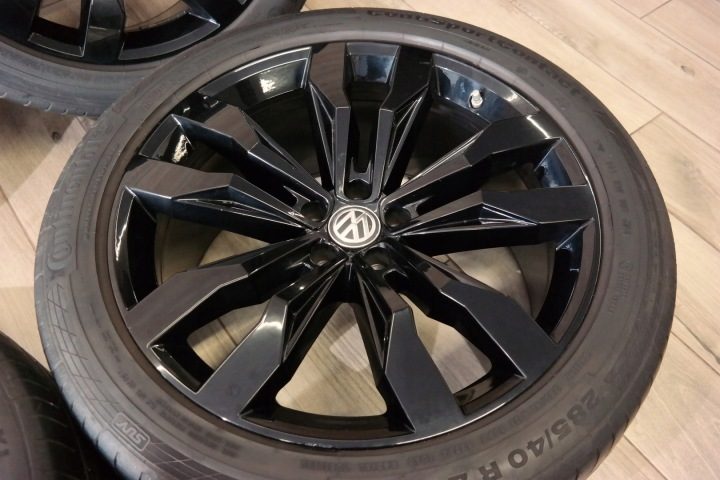 21'' VW Touareg 760 Черный Оригинал R-LINE Continental 285/40 ЛЕТО 5x112, фото 10