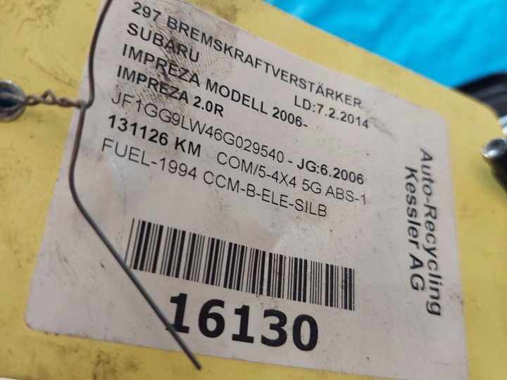 ВАКУУМНЫЙ УСИЛИТЕЛЬ НАСОС SUBARU IMPREZA 2006 г. F01G061020 2.0B, фото 3