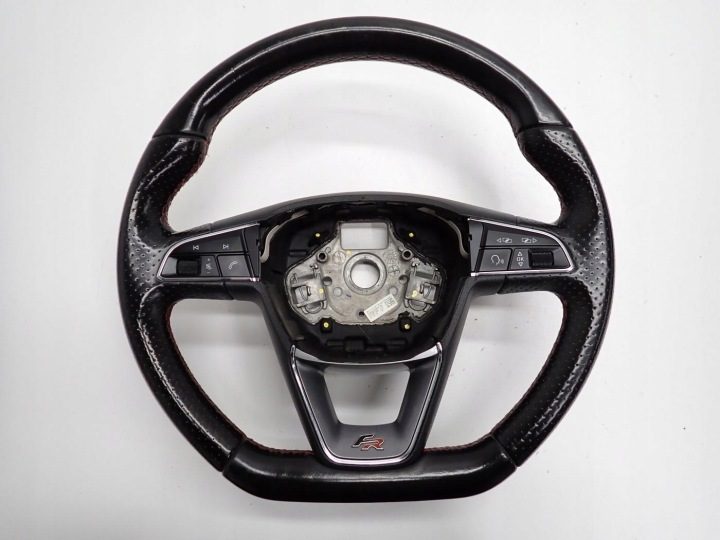 РУЛЬ МУЛЬТИФУНКЦИОНАЛЬНЫЙ КОЖА КРАСНАЯ СТРОЧКА SEAT LEON III 5F FR 16 г., фото 1