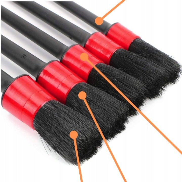 Комплект pędzli для авто detailingu очистки pędzel detailing brush 5 sztk, фото 14