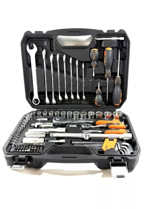 NEO TOOLS Комплект Торцевых головок 100 шт. 1/2" 1/4" Ключи Рожково Накидные, фото 3
