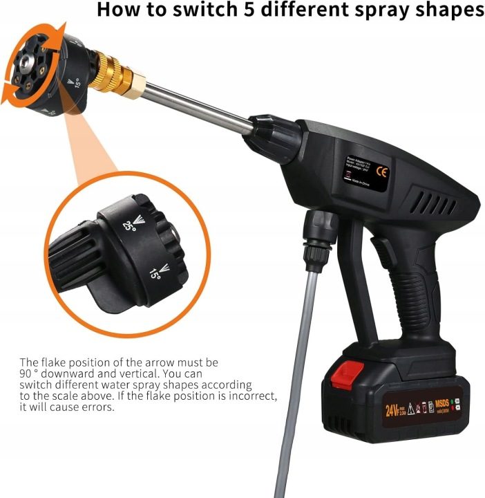 Mulcort аккумуляторная мойка высокого давления 6W1 G753 60 бар 300W, фото 5