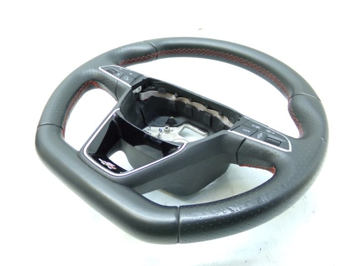 Руль мультифункциональный кожаный красный строчка Seat Ibiza FR 575419091H, фото 2