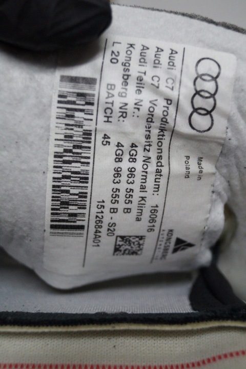 Audi A6 C7 подушка сиденья водителя с подогревом кожа 4G8963555B, фото 3