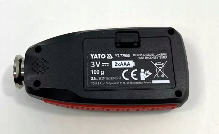 Измеритель толщины краски Yato с wbudowaną sondą 0-1,3 мм, фото 6