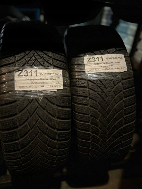 2× Шина зимняя Bridgestone Blizzak LM005 225/60R18 104 В усилитель (XL), фото 1
