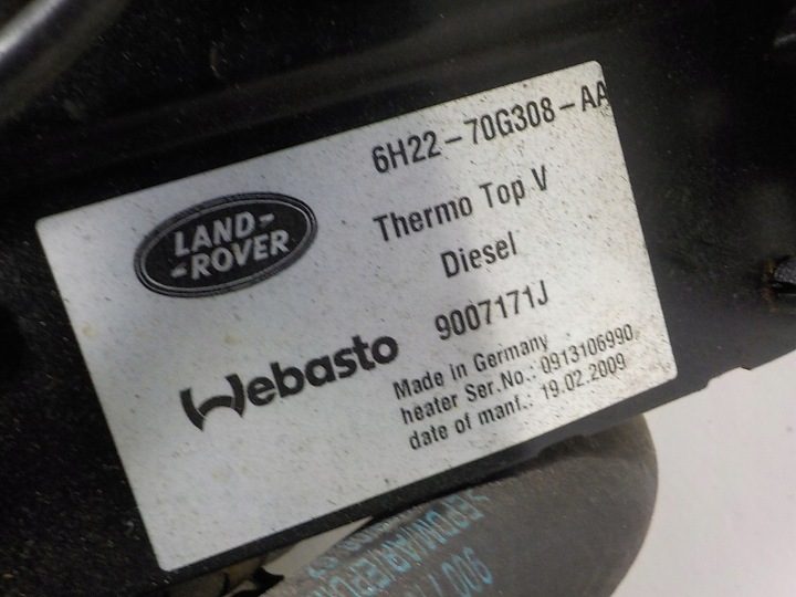 RANGE ROVER SPORT L320 АВТОНОМНЫЙ ОТОПИТЕЛЬ WEBASTO 6H22-70G308-AA 9007171J, фото 5