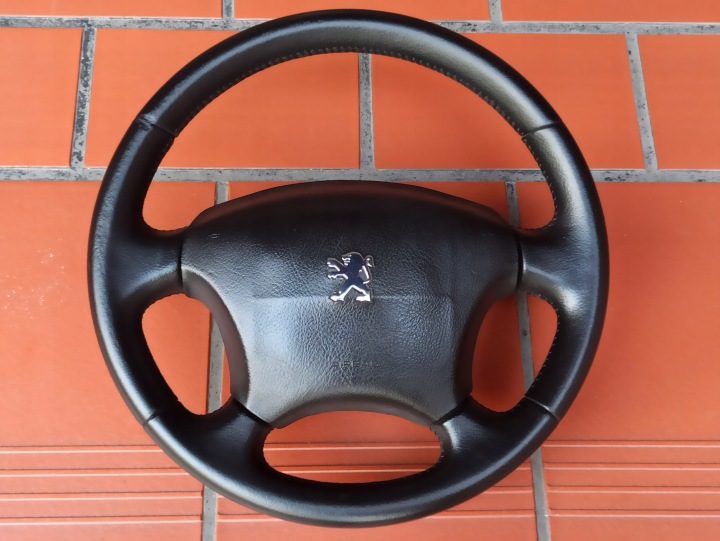 РУЛЬ Кожаный AIRBAG 9656242677 PEUGEOT 407 Кожа Оригинальная Идеальная, фото 1