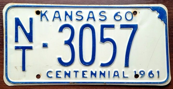 Kansas 1966 - табличка номерная с США, фото 2