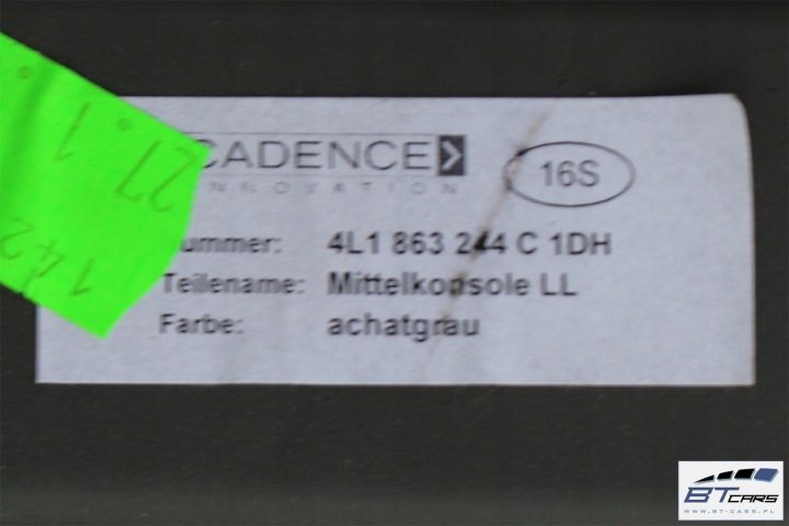 AUDI Q7 РЕСТАЙЛИНГ ПОДЛОКОТНИК ТОННЕЛЬ 4L1863244A КОЖА 1DH серая Achat 4L0 863 244, фото 7