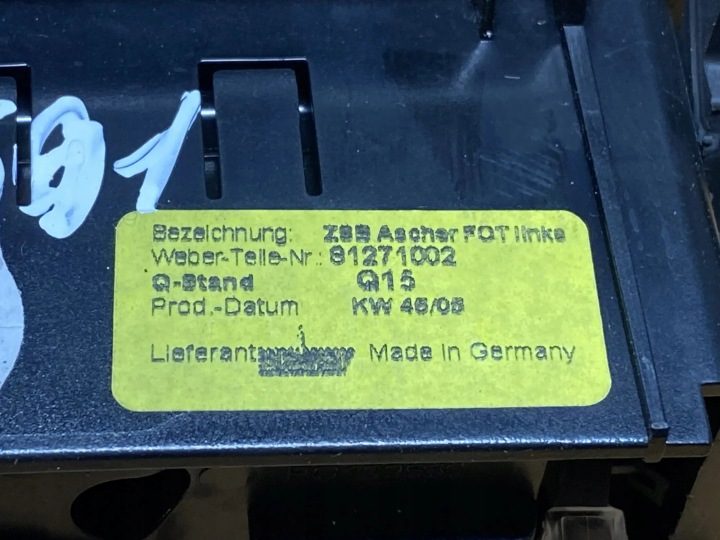 Пепельница MERCEDES-BENZ S (W221) C1501 3.0L бензин 170 кВт 2007, фото 2