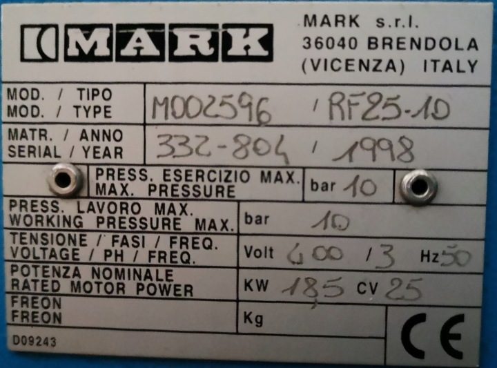 Компрессор śrubowy Mark RF25-10 18,5kW/10bar, фото 5