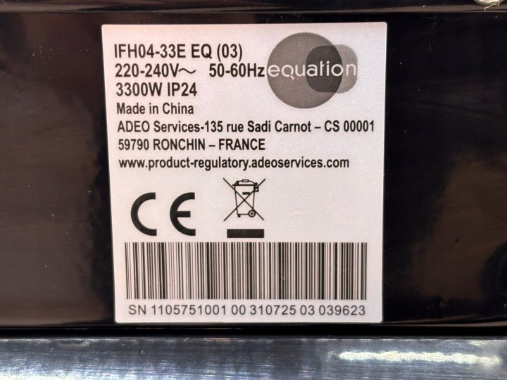 Отопитель электрический EQUATION IFH04-33 EQ (02) D6237, фото 5