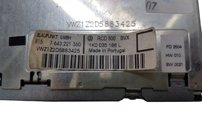 VW TOURAN 04 г. МАГНИТОЛА 1K0035186L, фото 3
