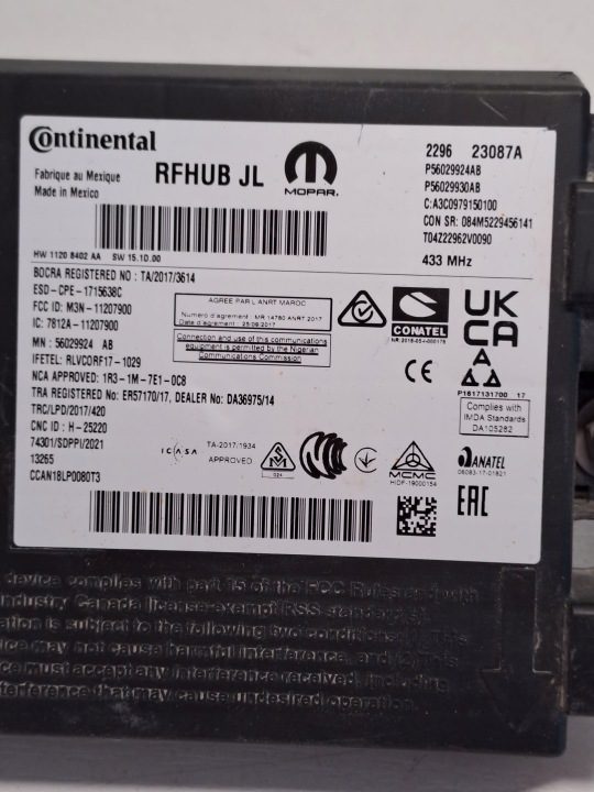 JEEP WRANGLER МОДУЛЬ РЕЛЕ ПРИЕМНИК СТУПИЦЫ KONCENTRATOR P56029924AB, фото 4