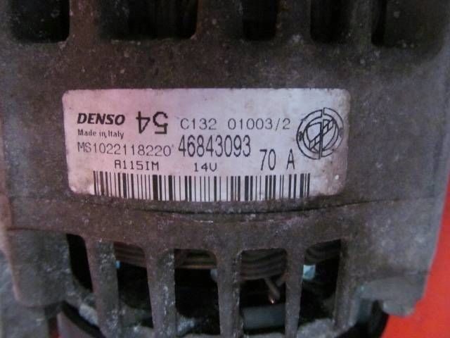 Fiat Punto II 2 1.2 бензин 188A4000 генератор 46843093, фото 2