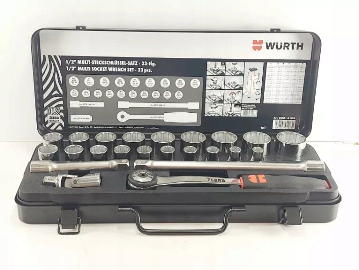 Комплект торцевых головок wieloprofilowych МУЛЬТИ 1/2 Wurth 23-el, фото 1