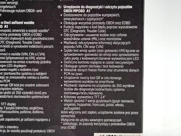 УСТРОЙСТВО ДИАГНОСТИЧЕСКОЕ MY PROJECT HG12331 OBDII MPOBD A1 *СОСТОЯНИЕ ЗАВОДСКОЕ, фото 2