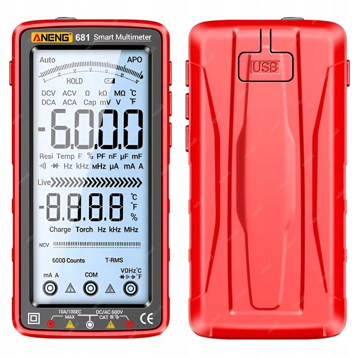 Multimetr ручной LCD 6000 zliczeń тестер напряжения AC/DC, фото 2