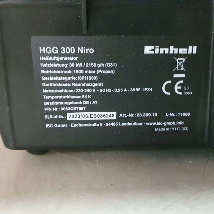 H7 Einhell HGG 300 Niro Отопитель газовый 30 кВт, фото 10