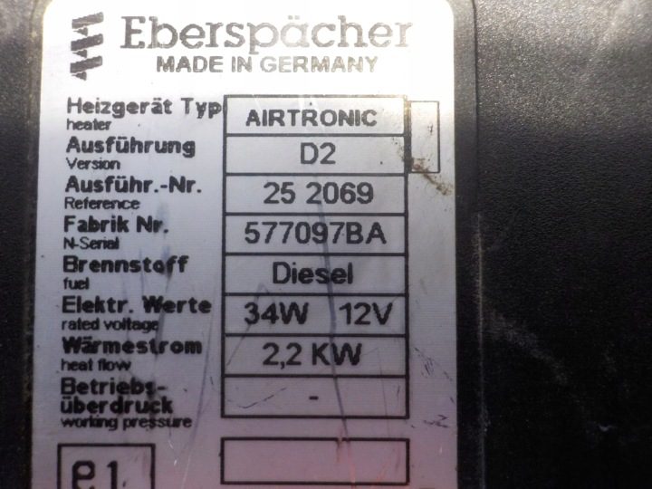 АВТОНОМНЫЙ ОТОПИТЕЛЬ PEUGEOT EXPERT 252069, фото 6