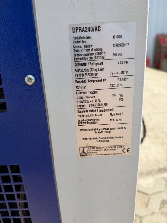 ОСУШИТЕЛЬ РЕФРИЖЕРАТОРНЫЙ BEKO DRYPOINT RA 40 4 m3/min, фото 4