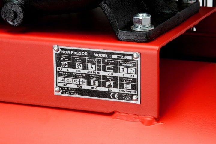 Компрессор масляный Mar-Pol 200 l 5,5 Л.С. 600 l/мин 12 бар, фото 12