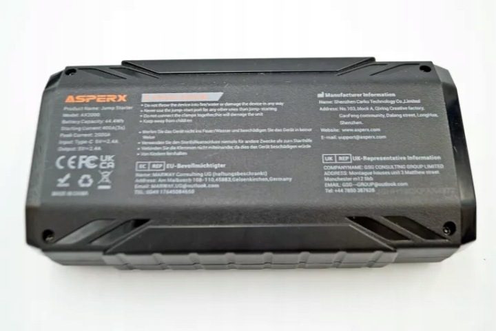 ASPERX Повербанк пусковой 2000 А , мощность szczytowa, booster12 V, Jump старт, фото 5