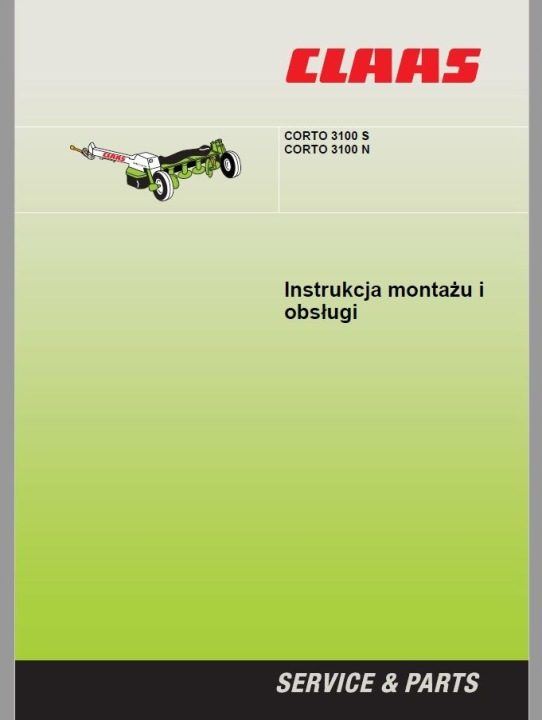 Инструкция по эксплуатации CLAAS CORTO 3100 S 3100 N, фото 1