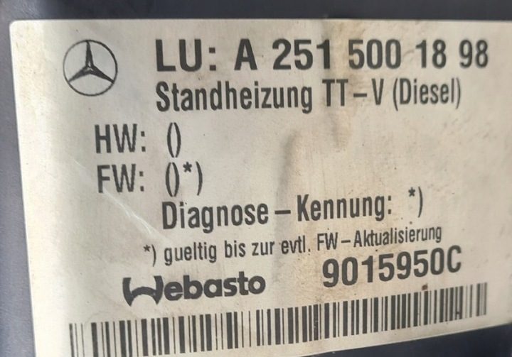 WEBASTO MERCEDES R КЛАСС W251 A2515001898, фото 7