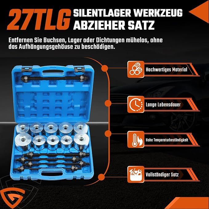 KW39 GEARMONSTER КОМПЛЕКТ ŚCIĄGACZY ПОДШИПНИКОВ И ВТУЛОК 27 шт., фото 2