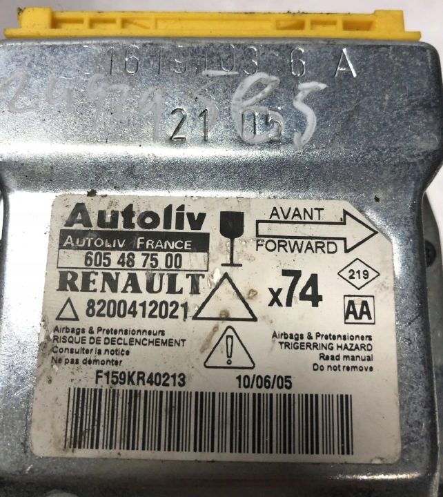 Датчик блок SRS Renault OE 605487500, фото 3