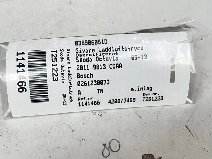 ДАТЧИК ДАВЛЕНИЯ НАДДУВА 038906051D SEAT LEON II 1P 1.8 TSI, фото 3