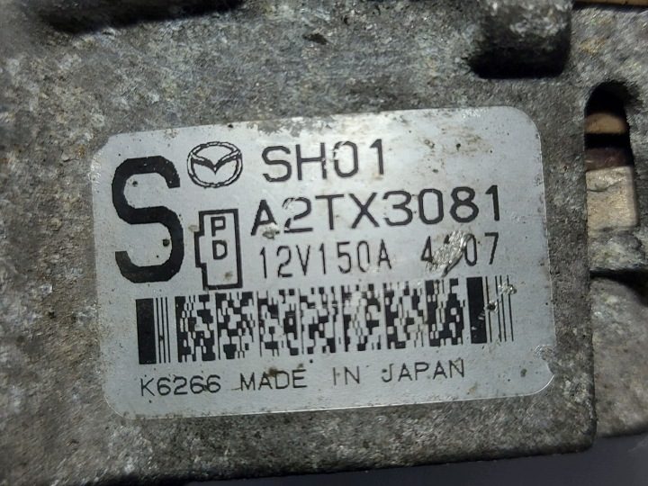MAZDA 3 6 CX3 CX5 2.2 дизель 14 г. SH30 SH 150 л.с. генератор 150A SH01 A2TX3081, фото 9