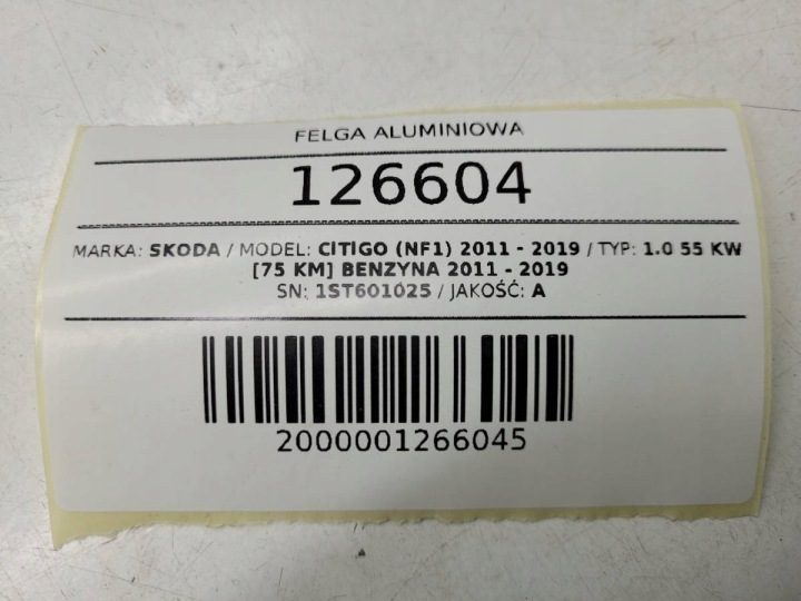 Литой диск Skoda OE 5.5" x 15" 4x100 ET 41, фото 8