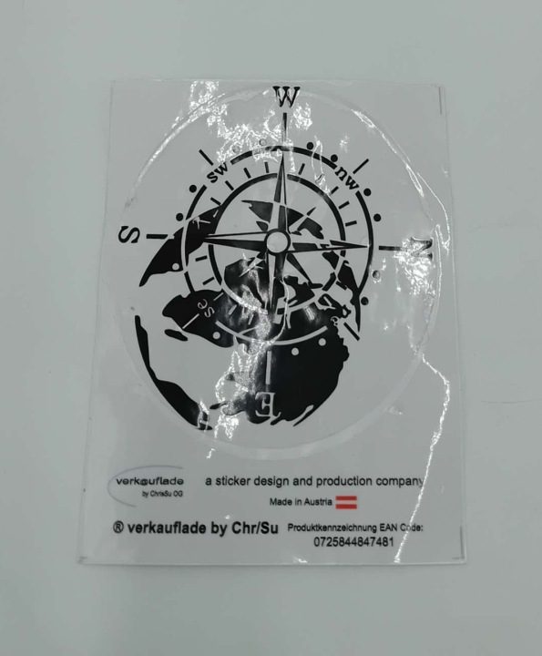 Наклейка с motywem róży kompasu nawigacyjna (9 см), фото 1