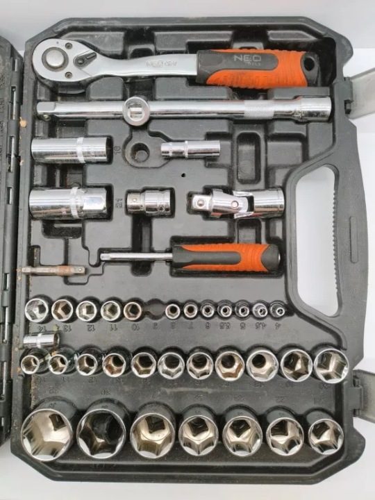NEO TOOLS торцевые головки 94elementy 1/4 1/2 комплект инструментов кейс 10-062, фото 4