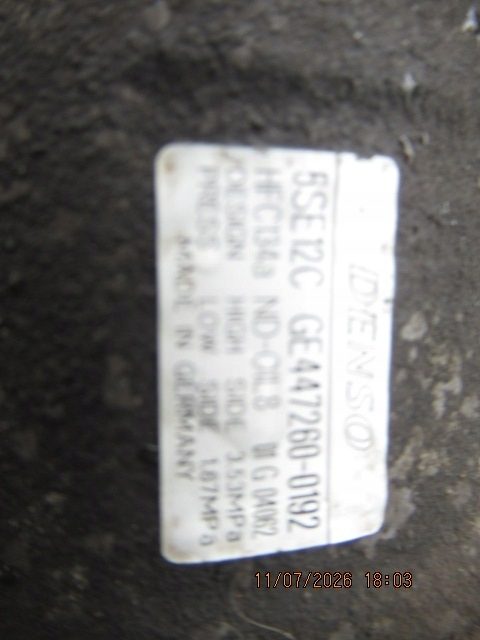 Toyota Avensis Corolla Verso 04 г. компрессор кондиционера 2.0 D4D 447260-0192, фото 3