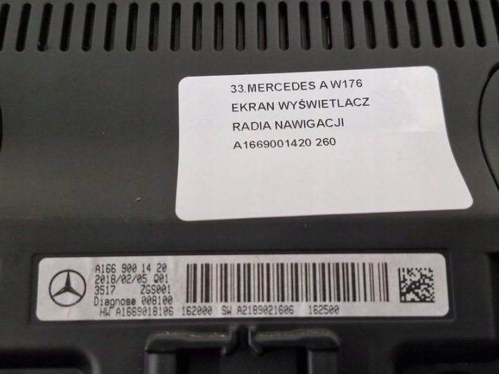 MERCEDES A W176 ДИСПЛЕЙ МАГНИТОЛЫ НАВИГАЦИИ A1669001420, фото 7