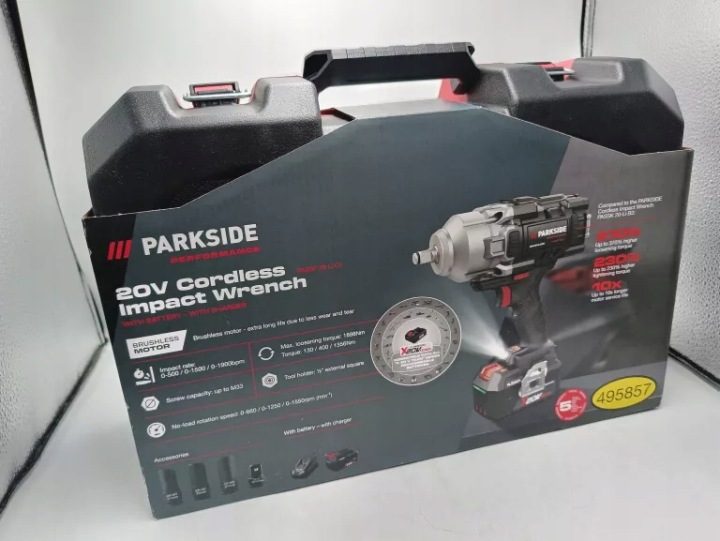 PARKSIDE АКБ ударный гайковерт 1/2"1356Nm с SMART 4Ah и зарядным устройством 4,5A/120W, фото 1