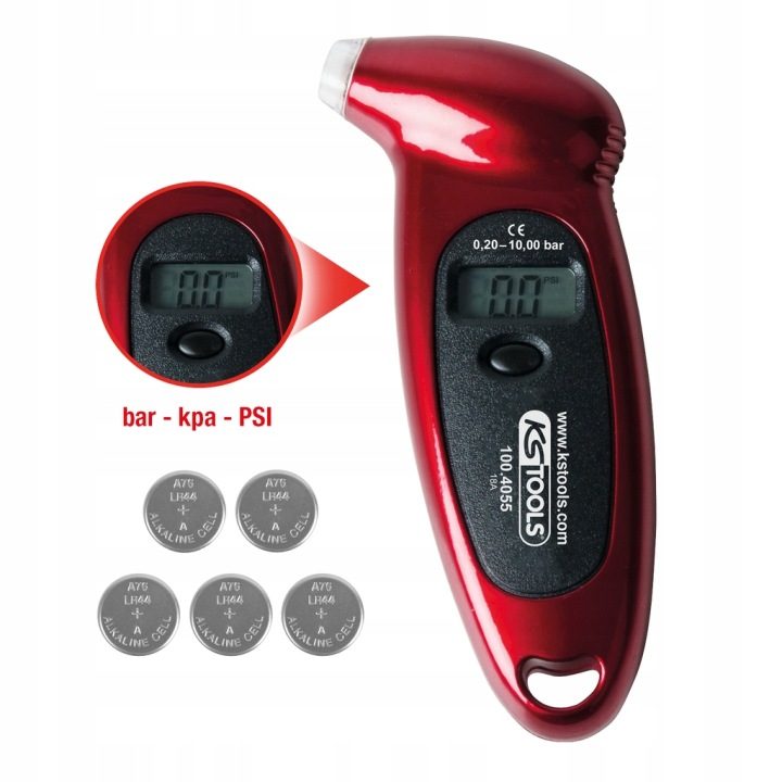 KS Tools Cisnieniomierz для шин цифровой для 10 бар, фото 2