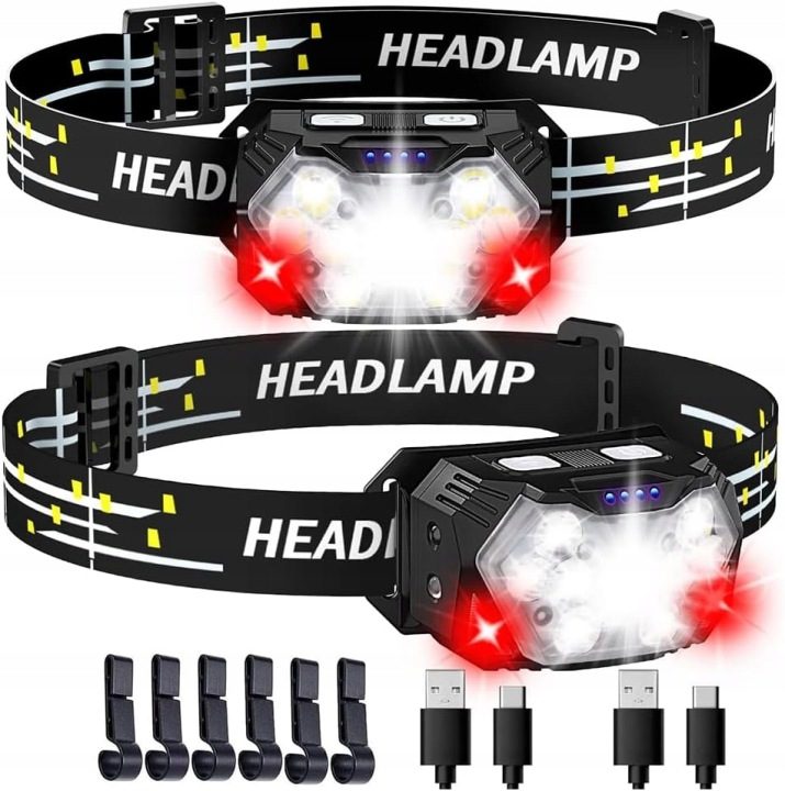 Налобный фонарь LED 9xLED USB датчик движения IPX6 SENDALE, фото 1