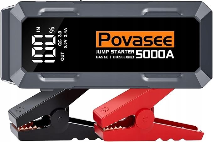 Стартер Автомобильный Povasee Jump 5000A LCD 12V USB LED, фото 1