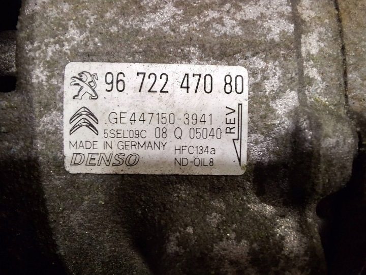 КОМПРЕССОР КОНДИЦИОНЕРА 9672247080 CITROEN C3 II 1.0 VTI 09-, фото 5