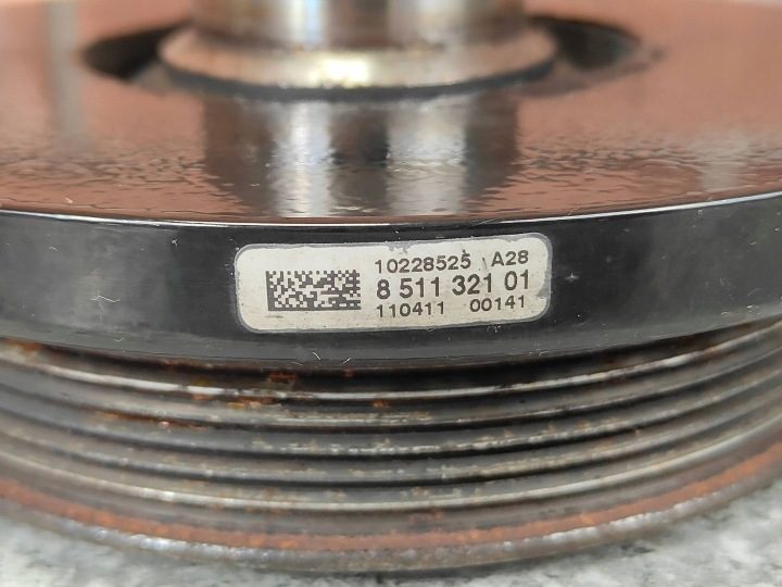BMW F01 F07 F30 F10 F15 F25 3.0D N57 - шкив гаситель колебаний - 8511321, фото 10
