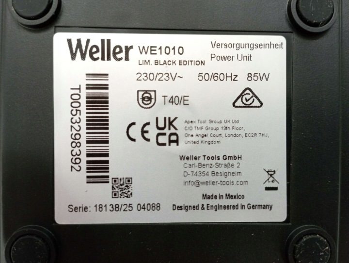 Weller WE1010 cyfrowa станция паяльная 70W/230V edycja Limit T0053298393, фото 3