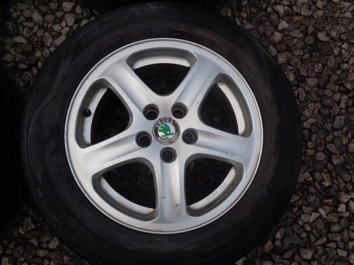 Литые диски с шинами 195/65/15 5 мм Ronal Skoda Octavia I 5x100 15'' 6J ET38, фото 3